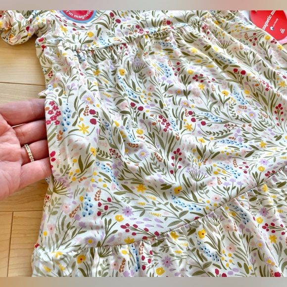NWT Magnetic Me Easter Floral Modal Ruffle Dress in White 2T - Picture 6 of 12